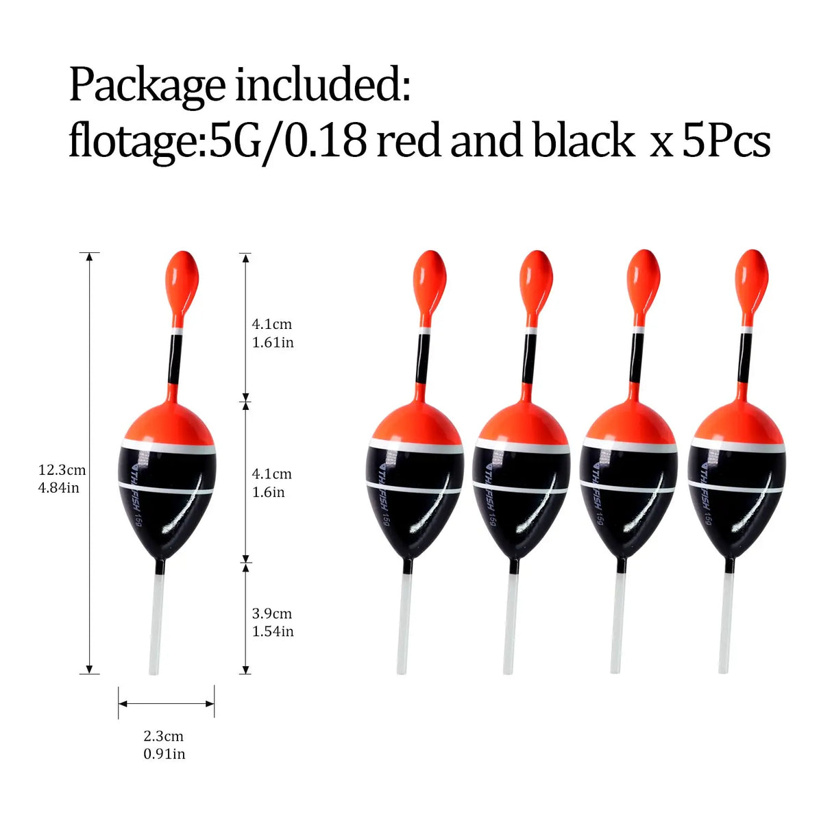(Pack of 5) /lot Fishing Slip Float Bobbers 15g 5g Balsa Wood Fishing Slip Float 6 colors Slip Bobber Rigs