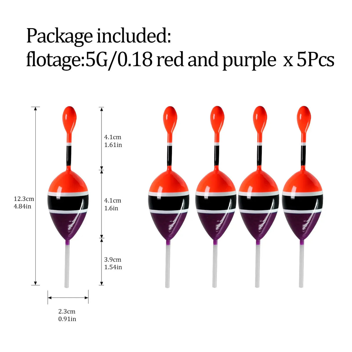 (Pack of 5) /lot Fishing Slip Float Bobbers 15g 5g Balsa Wood Fishing Slip Float 6 colors Slip Bobber Rigs