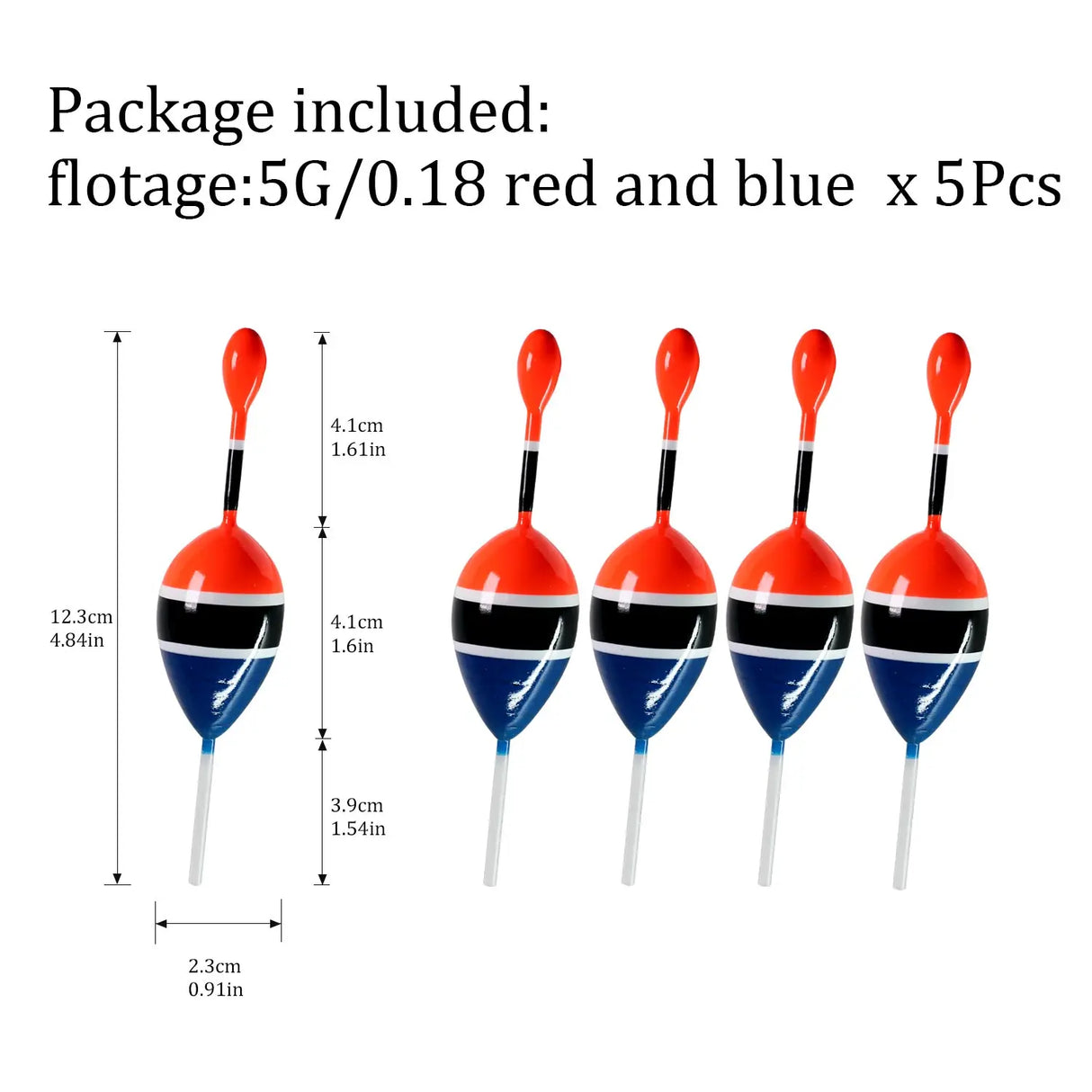 (Pack of 5) /lot Fishing Slip Float Bobbers 15g 5g Balsa Wood Fishing Slip Float 6 colors Slip Bobber Rigs