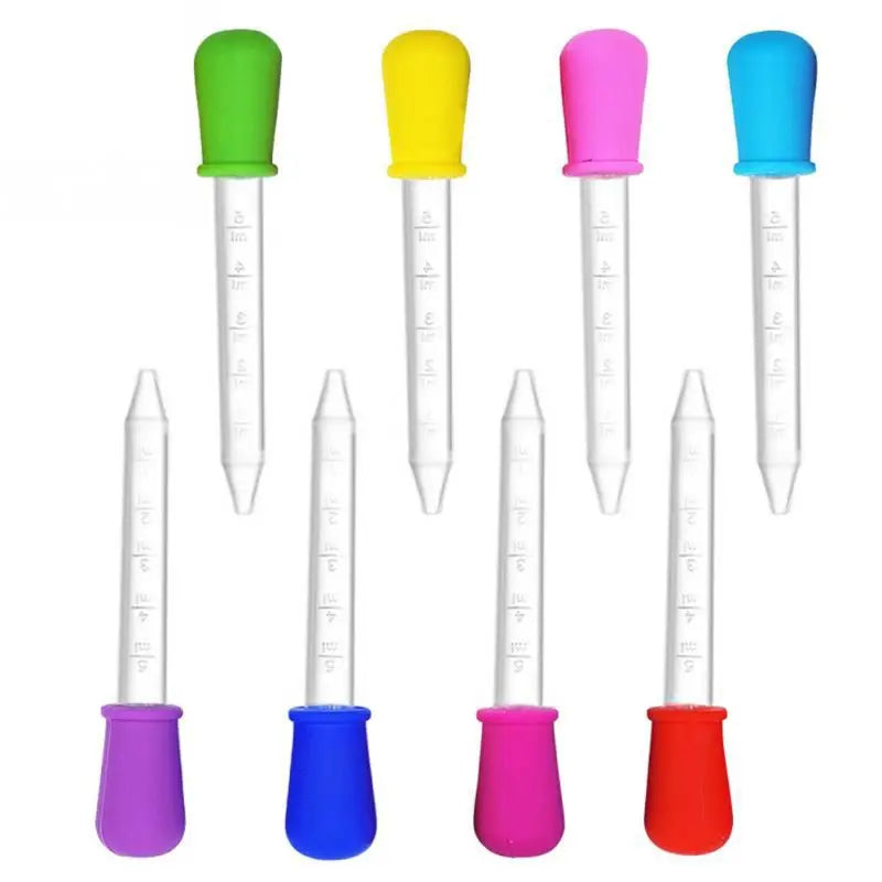(Pack of 10) 6/7/8/ Baby Dropper Medicine Feeder Child Medicine Device Silicone Pipette Liquid Food Dropper Infant Utensils 5ML