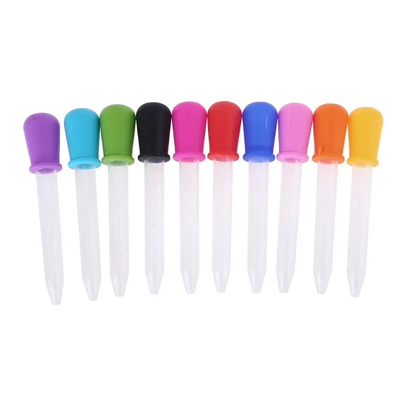 (Pack of 10) 6/7/8/ Baby Dropper Medicine Feeder Child Medicine Device Silicone Pipette Liquid Food Dropper Infant Utensils 5ML