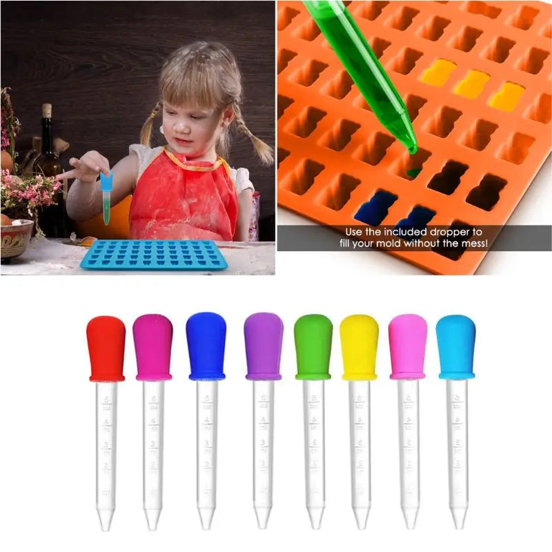 (Pack of 10) 6/7/8/ Baby Dropper Medicine Feeder Child Medicine Device Silicone Pipette Liquid Food Dropper Infant Utensils 5ML