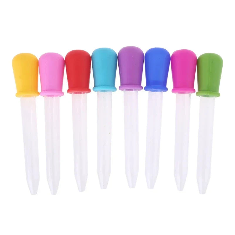 (Pack of 10) 6/7/8/ Baby Dropper Medicine Feeder Child Medicine Device Silicone Pipette Liquid Food Dropper Infant Utensils 5ML