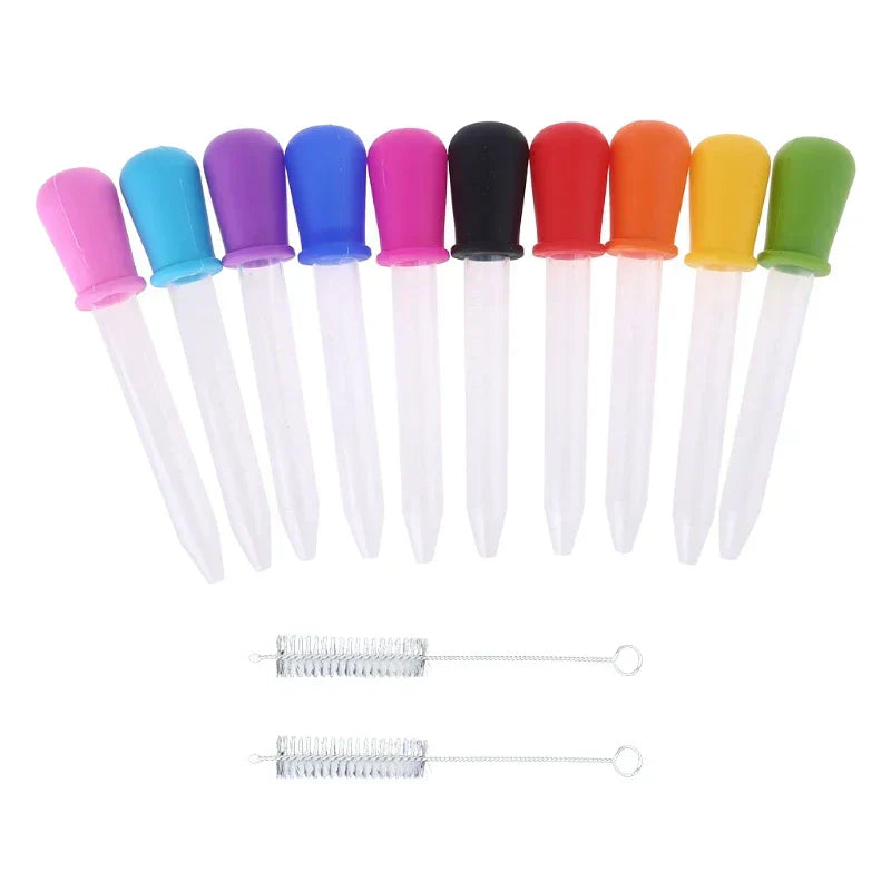 (Pack of 10) 6/7/8/ Baby Dropper Medicine Feeder Child Medicine Device Silicone Pipette Liquid Food Dropper Infant Utensils 5ML