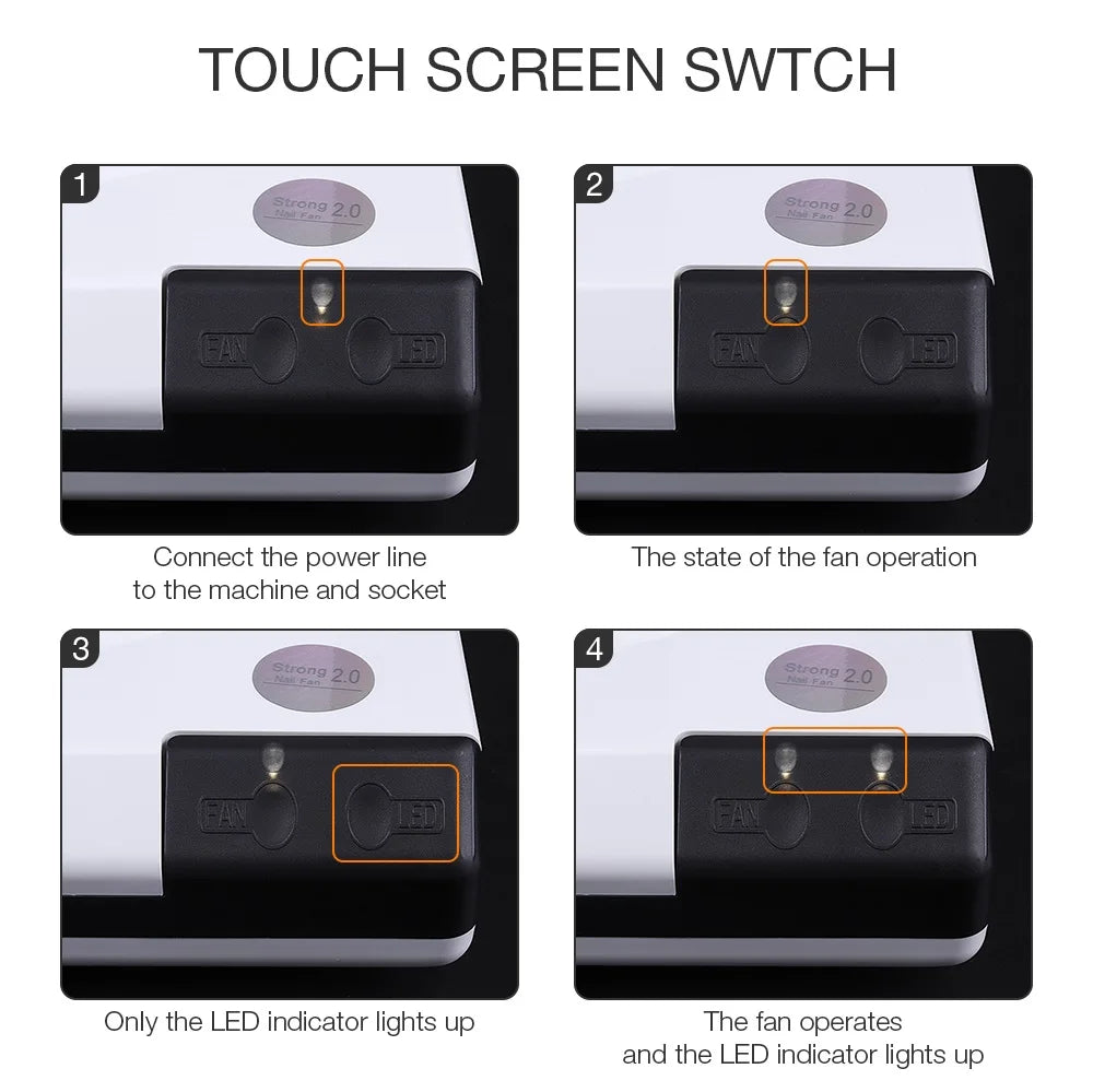 60W Nail Dust Collector Machine Nail Dust Vacuum Cleaner For Manicure Pedicure Nail Art Salon Dust Suction Remover Powerful Fan