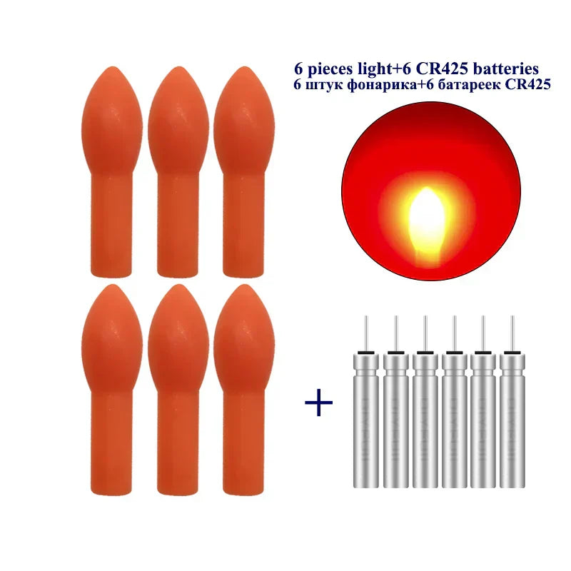 (Pack of 6) Luminous Ocean Fishing Light Stick+6 CR425 Electronic Glow Stick Sea Light Stick Electric Rod Light Stick Fishing Tackle