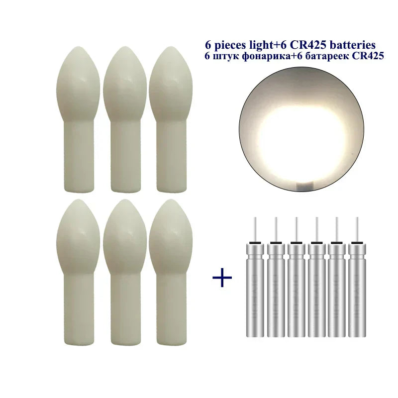 (Pack of 6) Luminous Ocean Fishing Light Stick+6 CR425 Electronic Glow Stick Sea Light Stick Electric Rod Light Stick Fishing Tackle