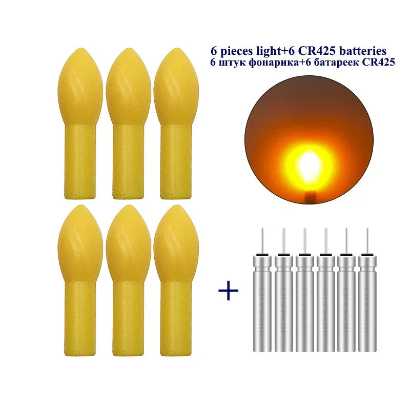 (Pack of 6) Luminous Ocean Fishing Light Stick+6 CR425 Electronic Glow Stick Sea Light Stick Electric Rod Light Stick Fishing Tackle