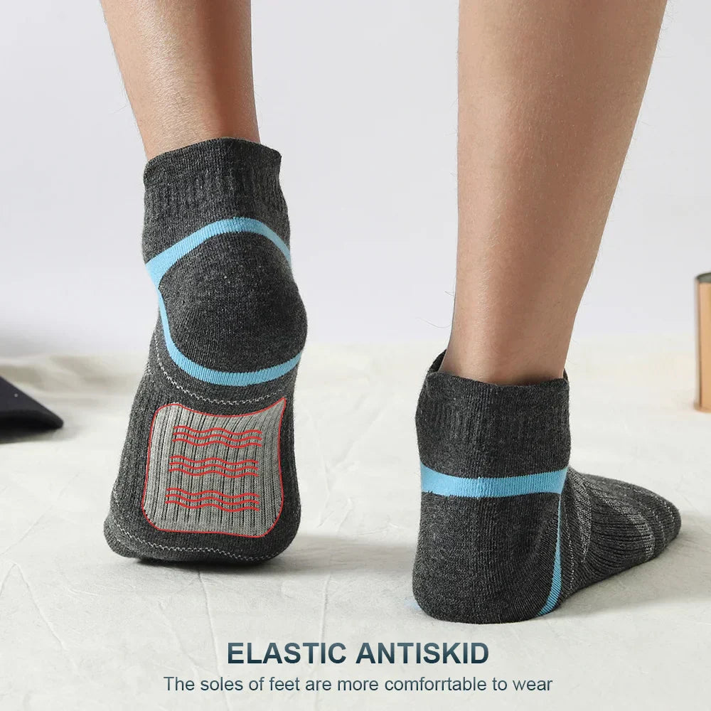 5 Pairs High Quality Socks Men Summer Outdoor Casual Cotton Socks Short Breathable Black Ankle Socks Run Sports Socks Size 38-45