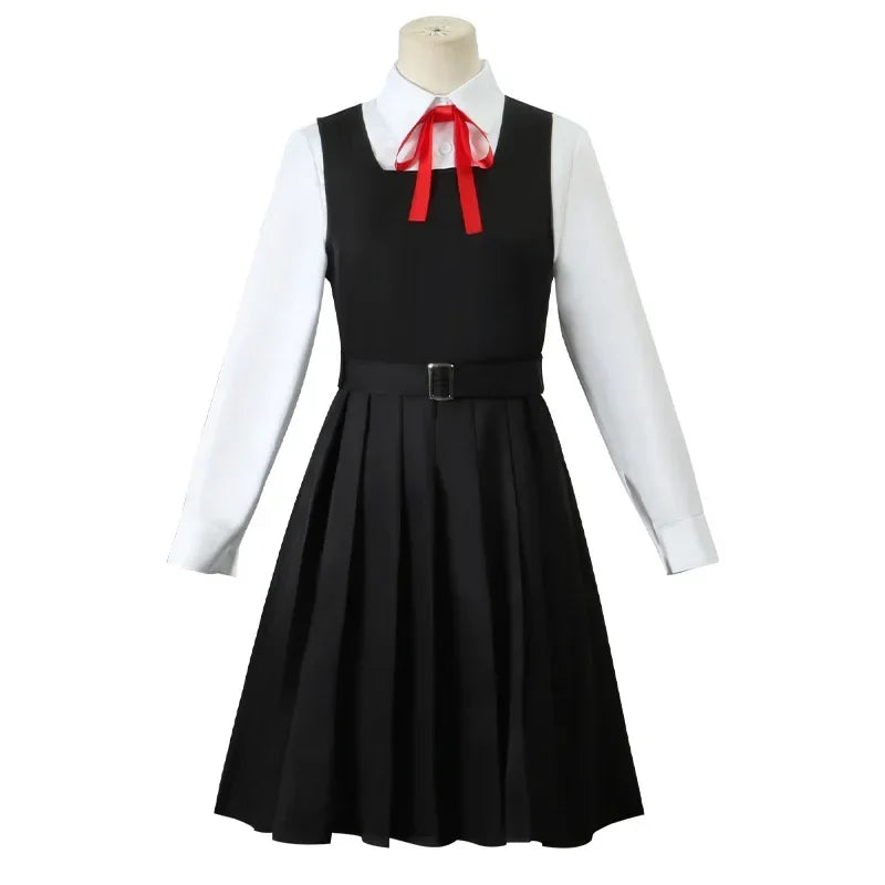 Anime Gaun Kostum Chainsaw Man Cosplay Mitaka Asa Seragam JK School Uniform Women's Shirt Uniform Dress Halloween Party Set