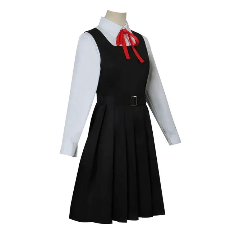 Anime Gaun Kostum Chainsaw Man Cosplay Mitaka Asa Seragam JK School Uniform Women's Shirt Uniform Dress Halloween Party Set