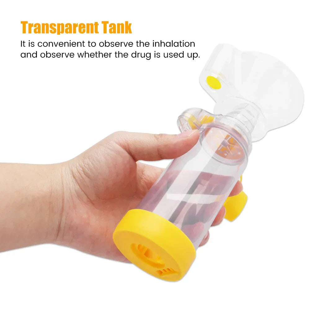 Automizer Asthma Spacer Inhaler Spacer Mist Storage Compressor Aerosol Cabin Nebulizer Tank with Mask Cup for Adult Child Baby