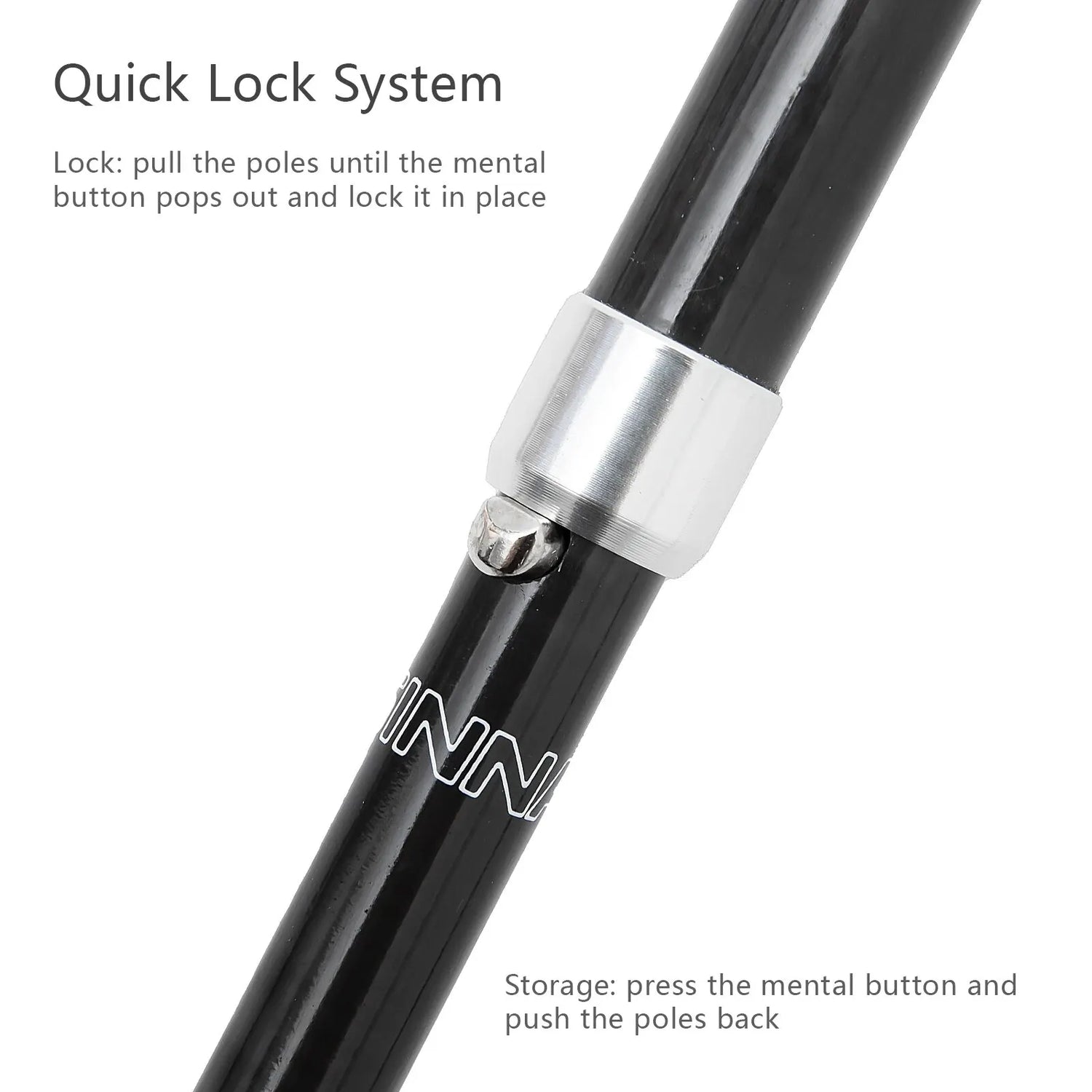 (Pack of 1) BISINNA / Folding Trekking Poles Carbon Fiber Collapsible Telescopic Sticks Lightweight Walking Stick Hiking Climbing