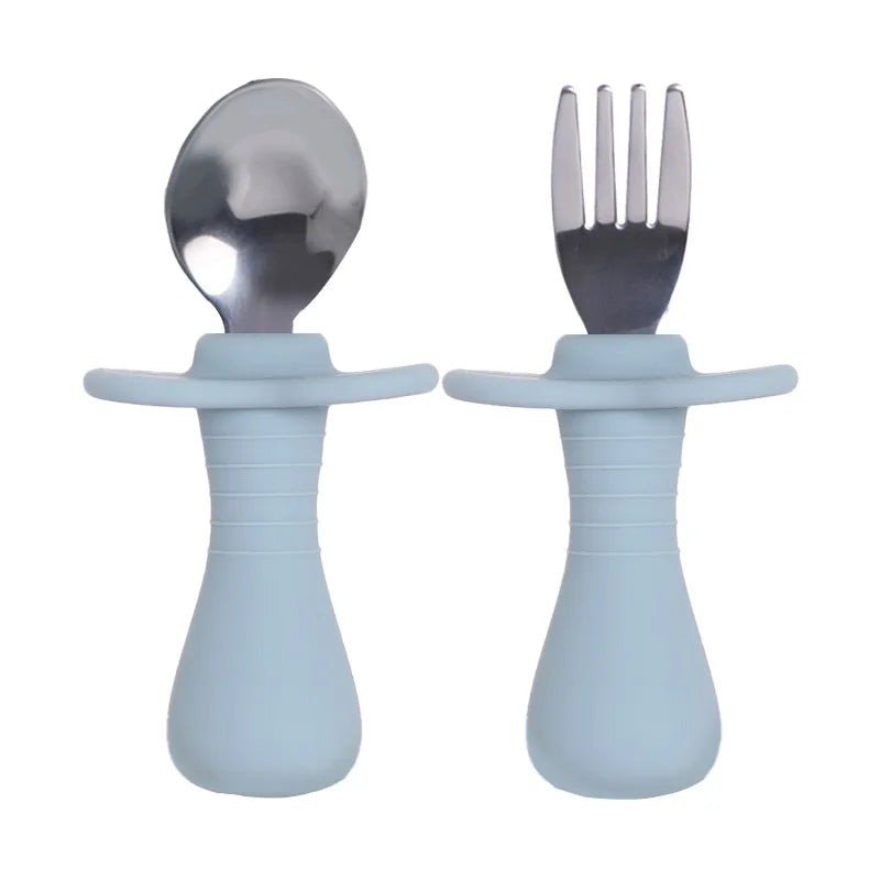 Baby Candy Colour Tableware Set Utensil 316 Stainless Steel Toddler Dinnerware Cutlery Cartoon Infant Food Feeding Spoon Fork