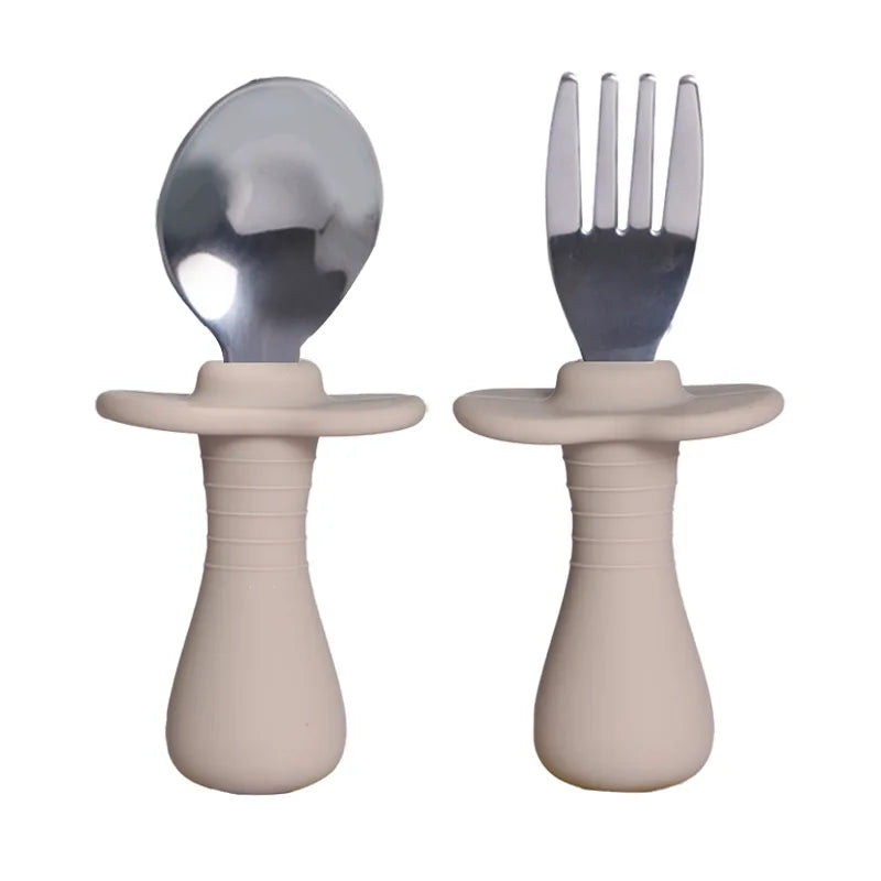 Baby Candy Colour Tableware Set Utensil 316 Stainless Steel Toddler Dinnerware Cutlery Cartoon Infant Food Feeding Spoon Fork