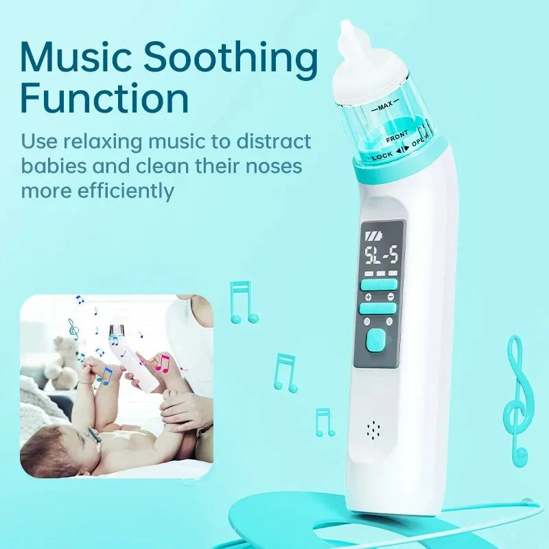 Baby Electric Nasal Absorber Nose 5 Levels Adjustable Silicone Silent Cleaner Obstruction Rhinitis Child Suction Aspirator Tool