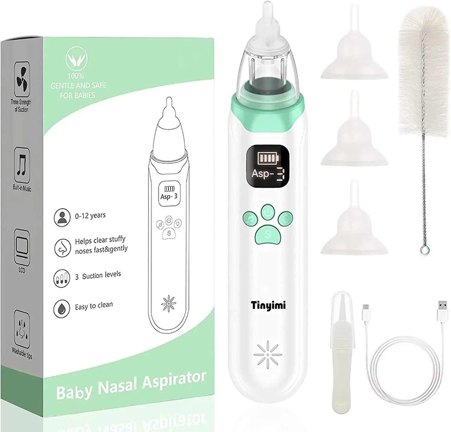 Baby Nasal Aspirator Nose Cleaner Silicone Adjustable Suction Child Health Safety Convenient Low Noise Baby Care Products