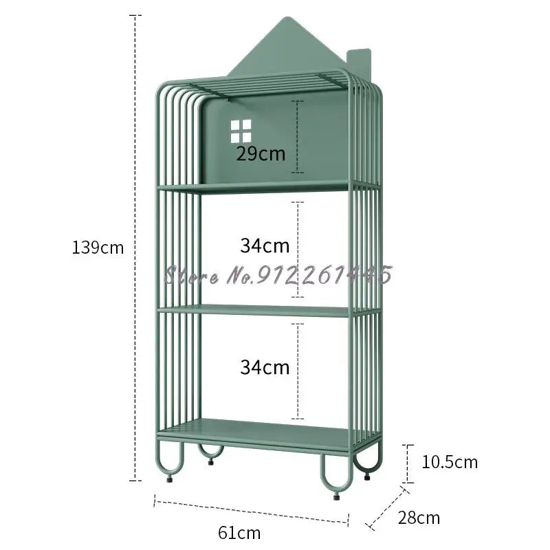 Children's Bookshelf Storage Integrated Floor Small Baby Picture Book Rack Household Bedside Rack Iron Bookcase