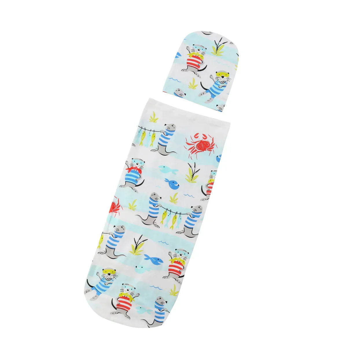 (Pack of 2) Citgeett Newborn Baby Cute Swaddle Blanket Sleeping Swaddle Muslin Wrap+Hat Anime Casual Accessories SS