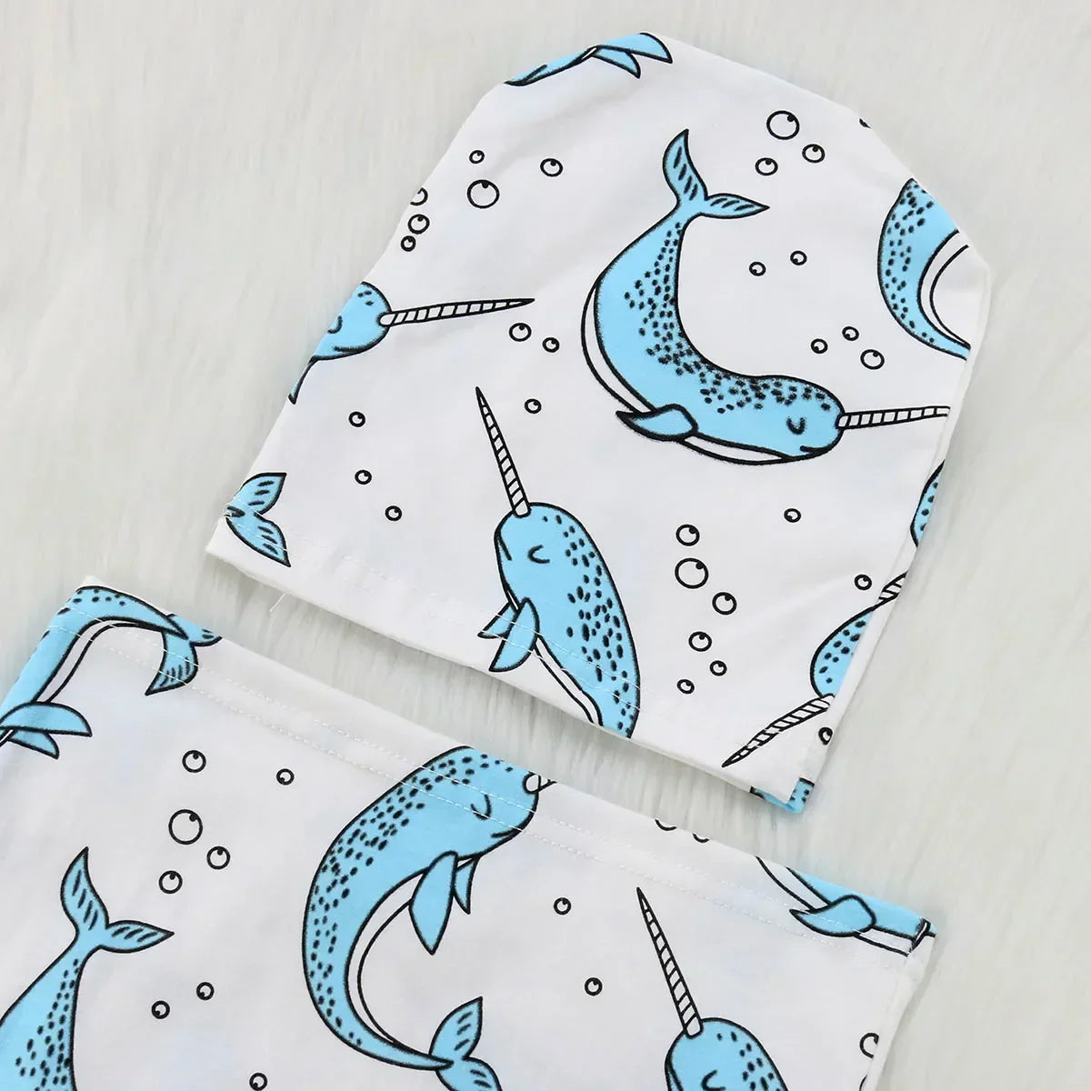 (Pack of 2) Citgeett Newborn Baby Cute Swaddle Blanket Sleeping Swaddle Muslin Wrap+Hat Anime Casual Accessories SS