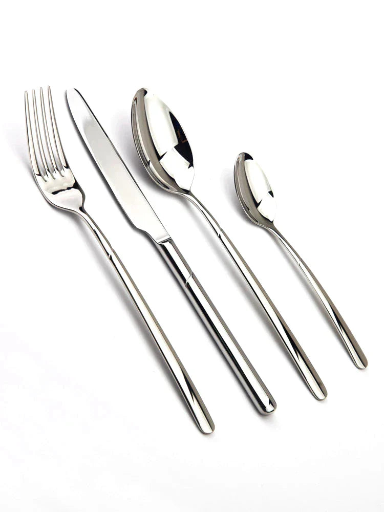 (Pack of 24) Cozy Zone Dinnerware Set Luxury Cutlery Steel Set Quality Tableware Knives Forks Dining Dinner Set Western Food Restaurant
