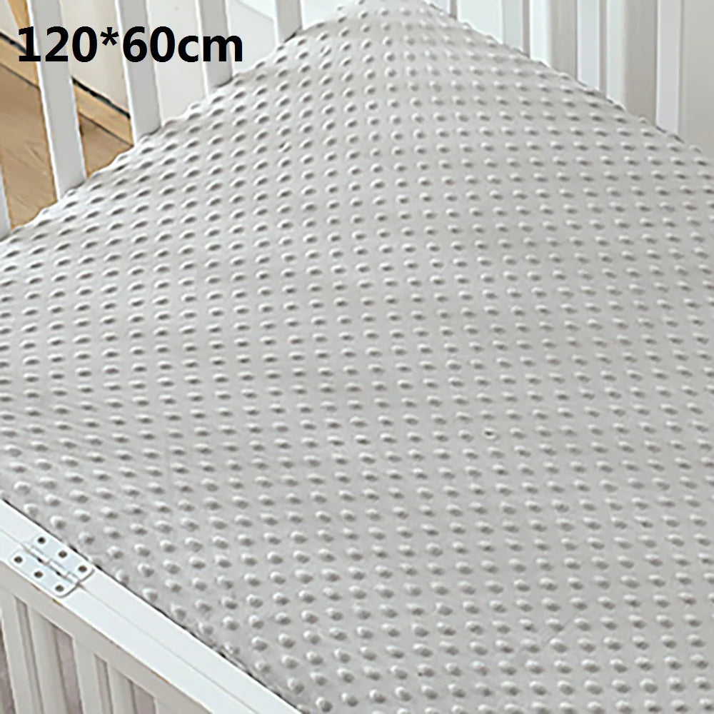 Crib Sheets 3D Dot Velvet Bed Cover Children'S Thickened Warm Baby Crib Protector Solid Color Set Of Sheets Baby Crib Winter