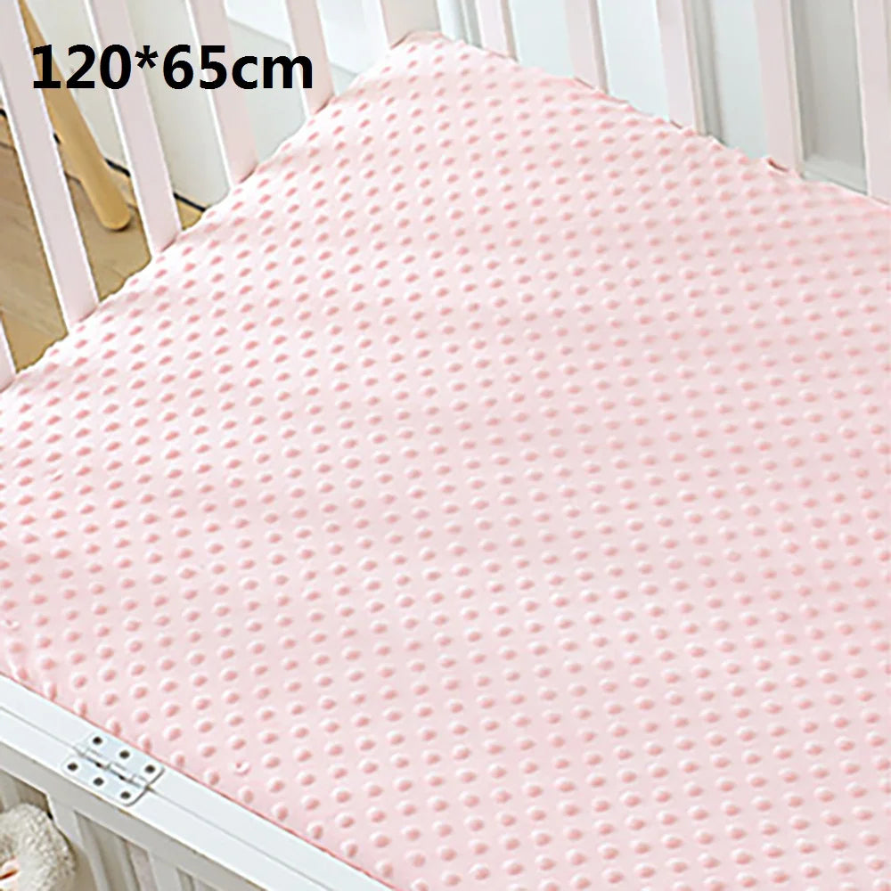 Crib Sheets 3D Dot Velvet Bed Cover Children'S Thickened Warm Baby Crib Protector Solid Color Set Of Sheets Baby Crib Winter