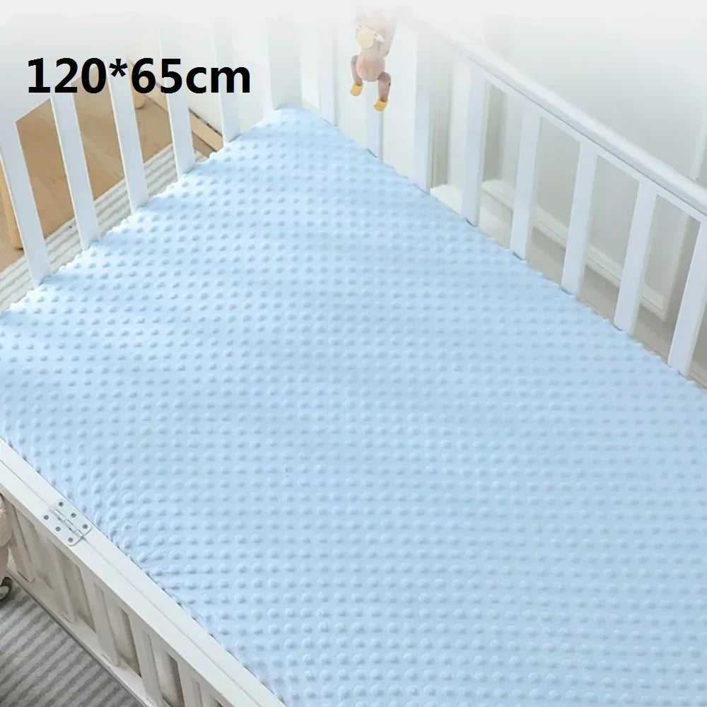 Crib Sheets 3D Dot Velvet Bed Cover Children'S Thickened Warm Baby Crib Protector Solid Color Set Of Sheets Baby Crib Winter