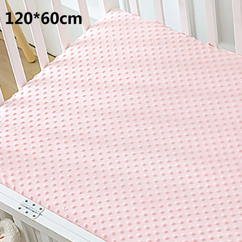 Crib Sheets 3D Dot Velvet Bed Cover Children'S Thickened Warm Baby Crib Protector Solid Color Set Of Sheets Baby Crib Winter