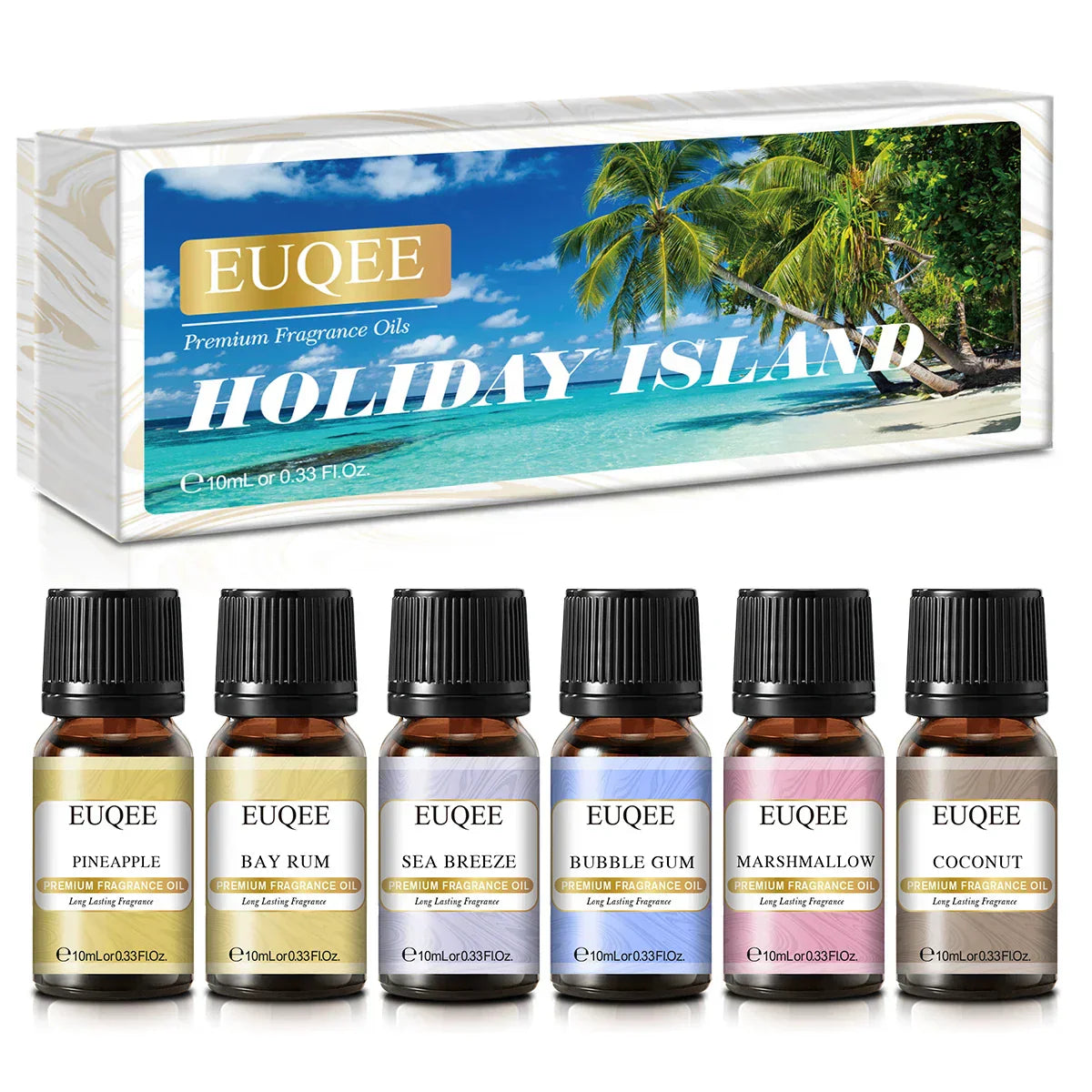 (Pack of 6) EUQEE /set Fragrance Oil Gift Kit For Diffuser Coffee Bakery Harvest Spice Pumpkin Pie Forest Pine Sweet Fruit Aroma Oils