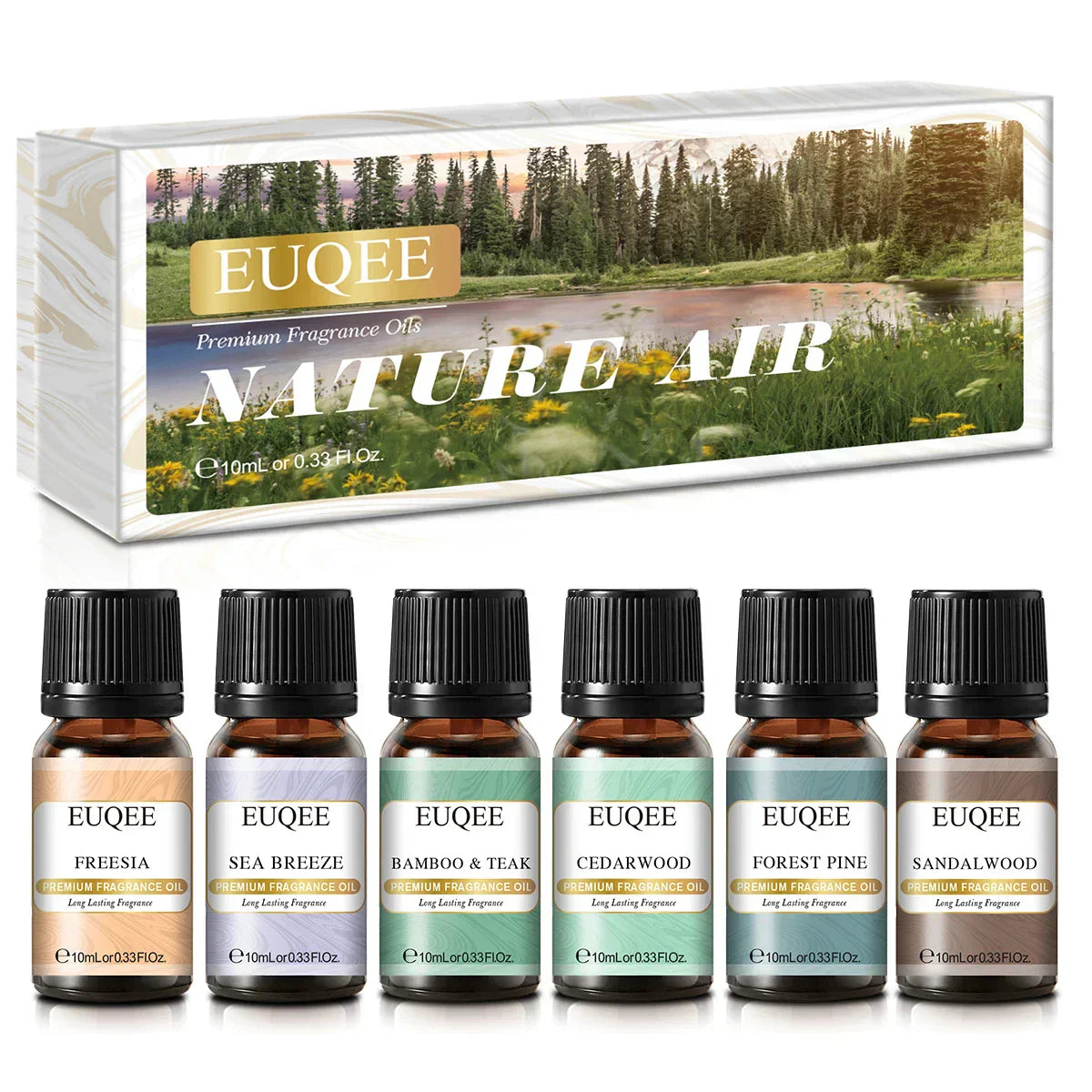 (Pack of 6) EUQEE /set Fragrance Oil Gift Kit For Diffuser Coffee Bakery Harvest Spice Pumpkin Pie Forest Pine Sweet Fruit Aroma Oils