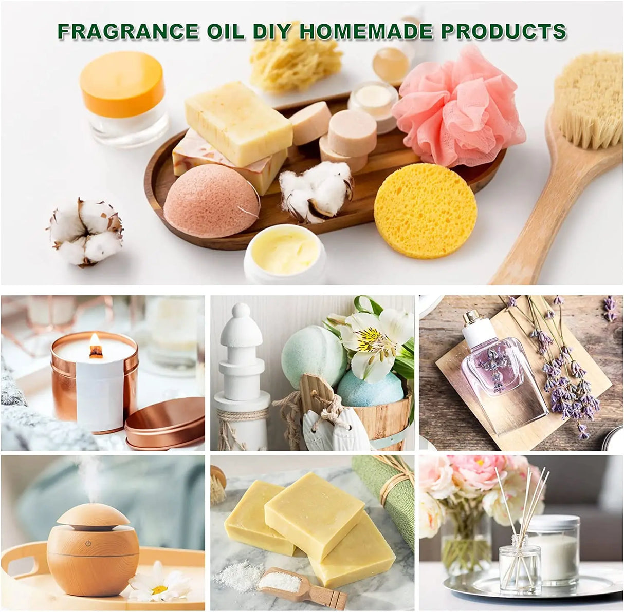 (Pack of 6) EUQEE /set Fragrance Oil Gift Kit For Diffuser Coffee Bakery Harvest Spice Pumpkin Pie Forest Pine Sweet Fruit Aroma Oils