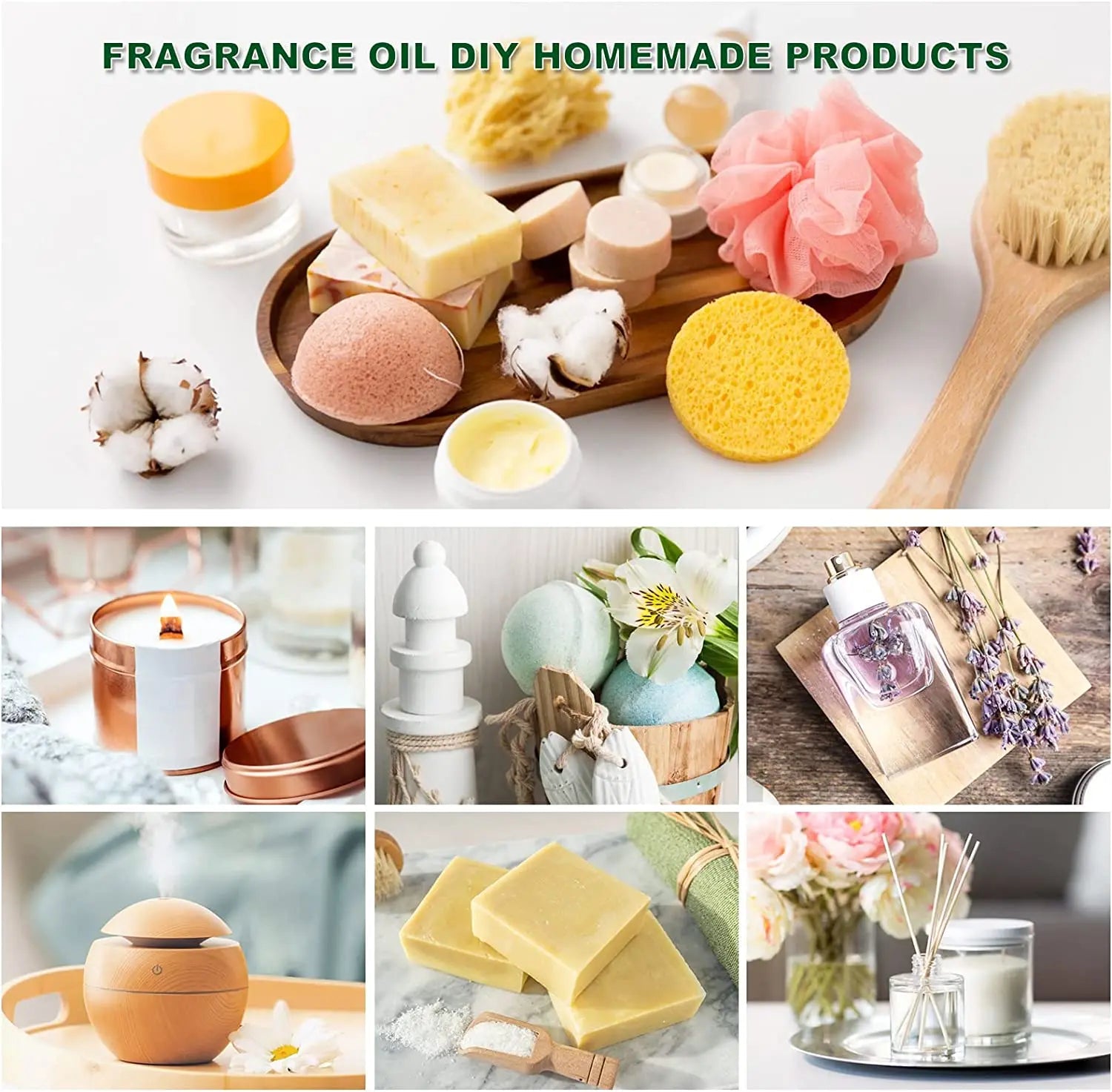 (Pack of 6) EUQEE /set Fragrance Oil Gift Kit For Diffuser Coffee Bakery Harvest Spice Pumpkin Pie Forest Pine Sweet Fruit Aroma Oils