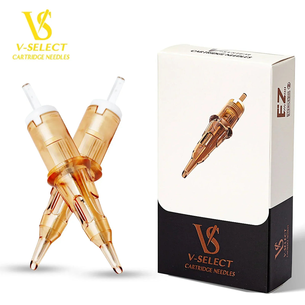 (Pack of 20) EZ V-Select Tattoo Cartridge Needles #10 0.30mm Bugpin Round Liner for Cartridge Tattoo Machine Tattoo Grips /Box