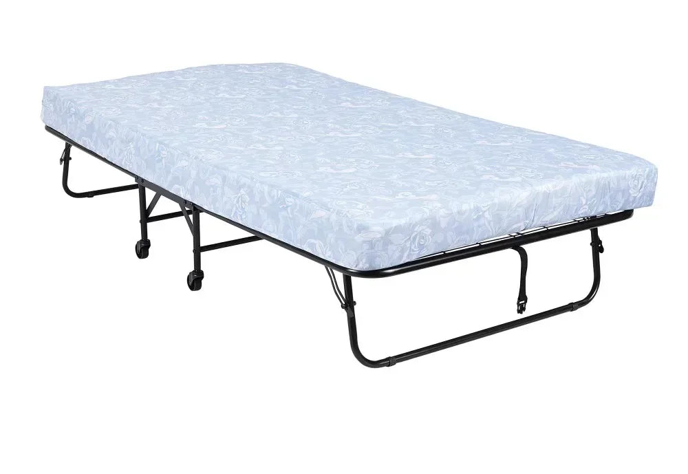 Folding Rollaway Guest Bed with 5 Inch Mattress, Bedroom living room folding bed, lunch convenient folding bed,Twin