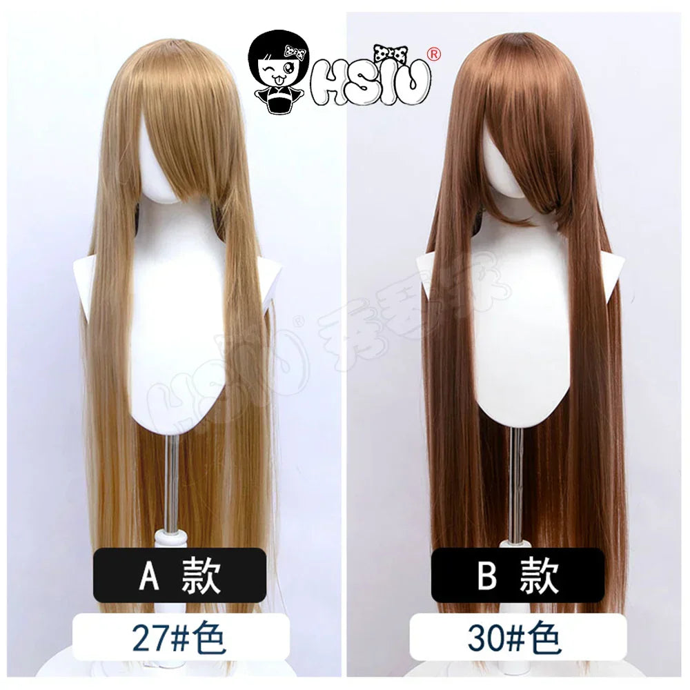 100Cm Long Staight Cosplay Wig HSIU Heat Resistant Synthetic Hair Anime Party wigs 42 color Colourful brand wig cap