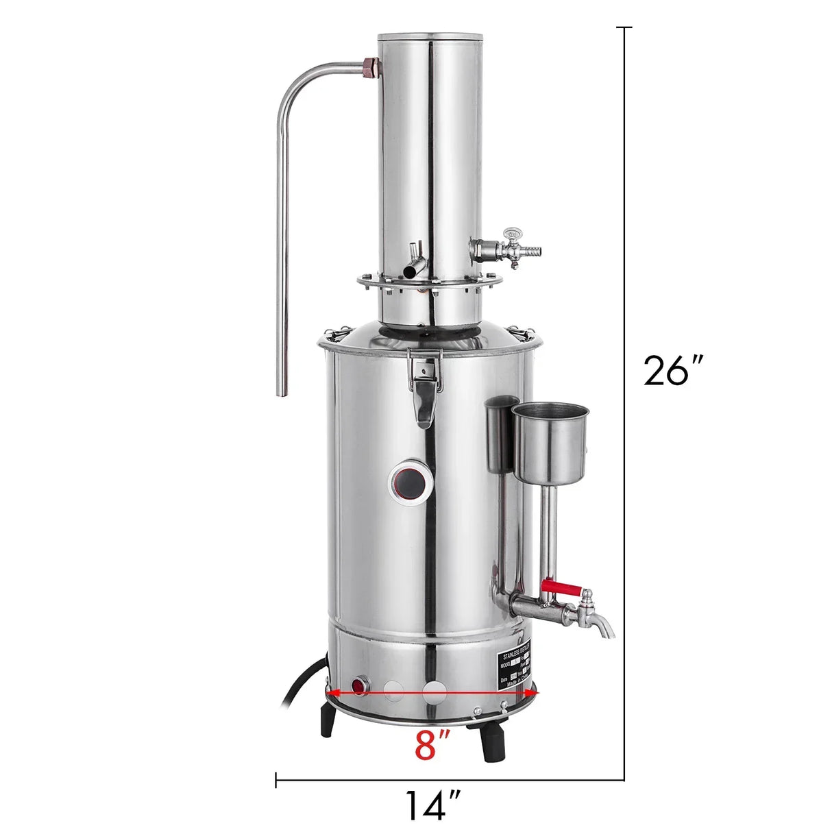 (Pack of 29) VEVOR 500ML 2L 3L 5L Lab Pure Water Distiller Electric Stainless Moonshine Still Filter And 24/40 Chemistry Glassware Kit