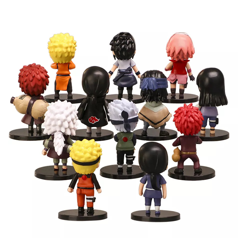 (Pack of 12) Hot /set Anime Naruto Shippuden Hinata Sasuke Itachi Kakashi Gaara anime figure Q Version PVC Figures Toys Dolls Kid Gift