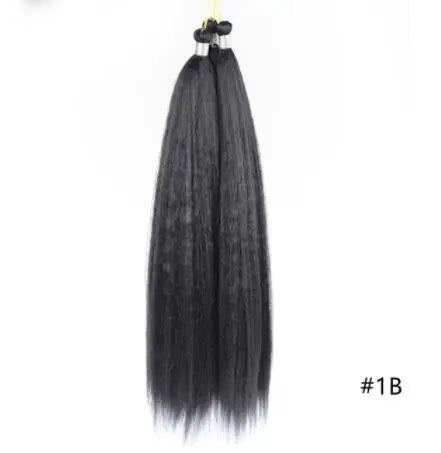 (Pack of 3) Lydia Kinky Straight Bundles Synthetic Hair Extension Freetress Crochet Kanekalon Bulk Jumbo Braiding Afro 10-41Inch Black