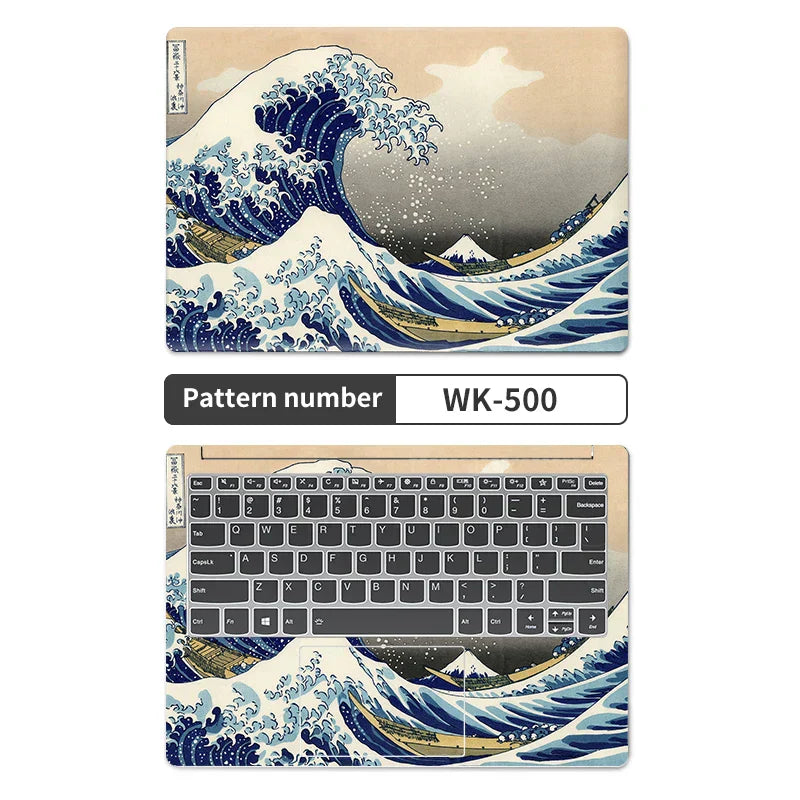 (Pack of 2) Universal Sea Wave Laptop Cover Sticker Skins Notebook Stickers Decal 12"/13"/14"/15"/17"for Macbook /Lenovo/Asus/Hp/Acer