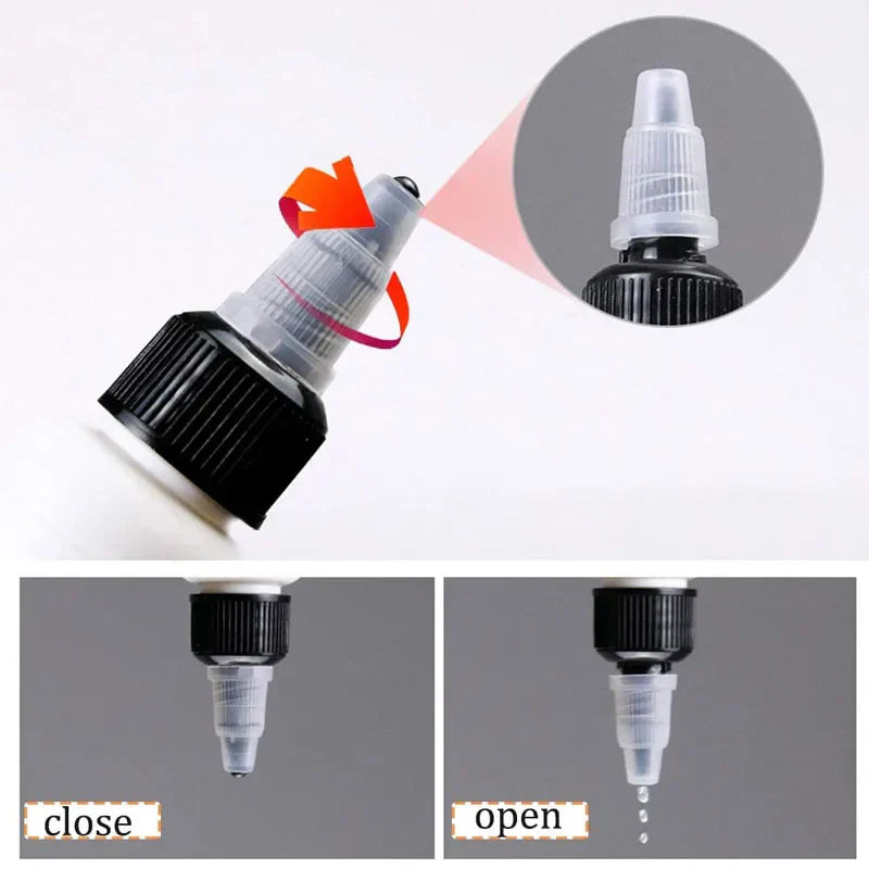 (Pack of 30) 30ml 60ml 100ml 120ml 150ml Plastic Empty Ink Vial Twist Top Black Cap Transparent Clear Bottle Tattooing Accessories