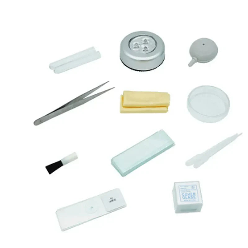 (Pack of 10) / Microscope Parts Tweezers Cover Glass Slides Paper Cloth Lamp Microscope Accessories For Making Specimen