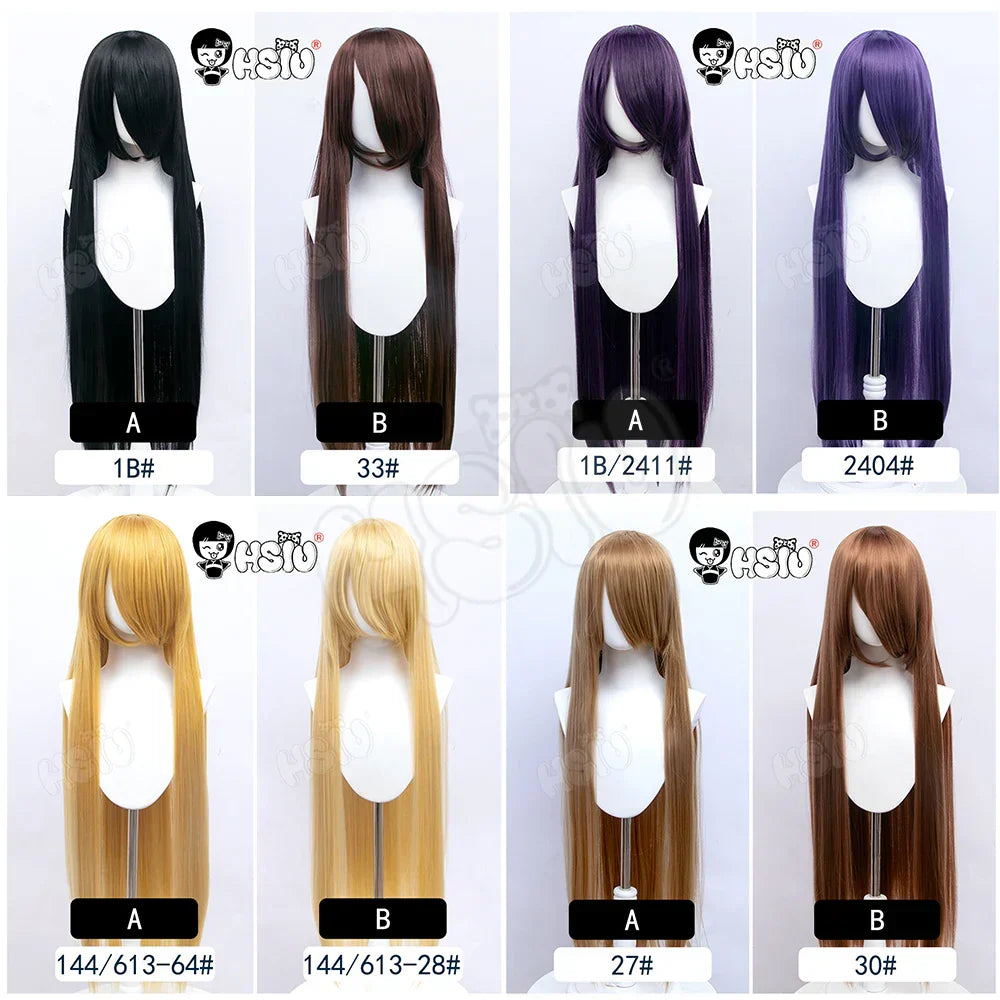 100Cm Long Staight Cosplay Wig HSIU Heat Resistant Synthetic Hair Anime Party wigs 42 color Colourful brand wig cap
