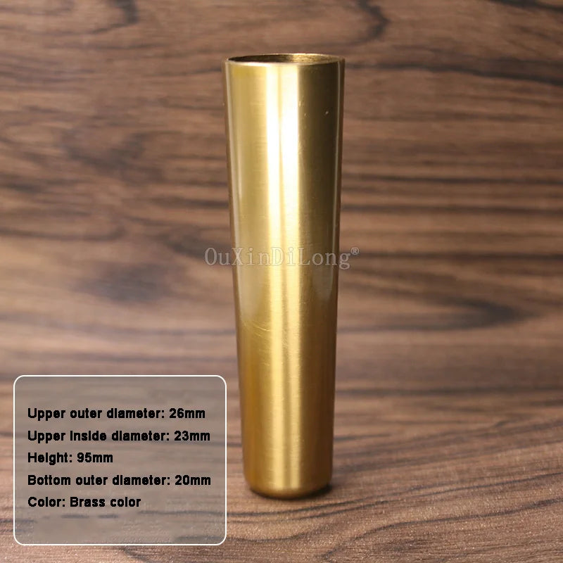 (Pack of 24) Copper Covers Chair Cups Cabinet Covers Sofa Brass Tip Cap Furniture Tube Leg Protector Metal Leg Base Height 95mm