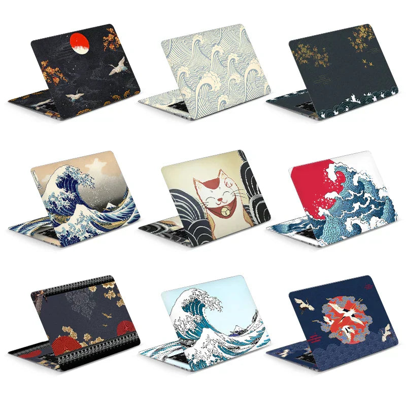 (Pack of 2) Universal Sea Wave Laptop Cover Sticker Skins Notebook Stickers Decal 12"/13"/14"/15"/17"for Macbook /Lenovo/Asus/Hp/Acer