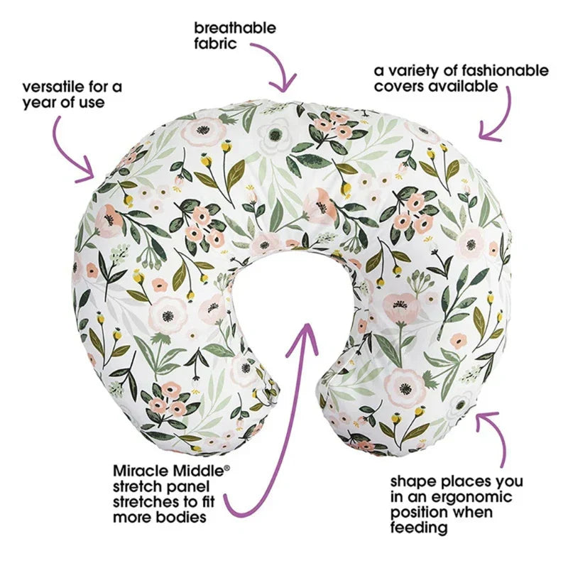 W8EF Baby Nursing Pillowcase Elastic U-shaped Pillow Case Detachable Pillow Cover Breastfeeding Pregnant Pillowcase