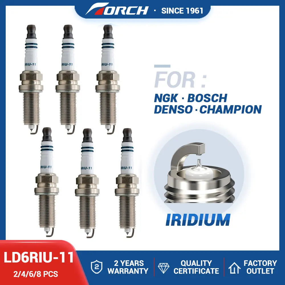 (Pack of 2) /lot Ignition System China Original High Performance Car Candles Iridium Power Spark Plugs TORCH LD6RIU-11 with U-groove
