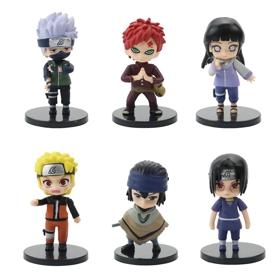 (Pack of 12) Hot /set Anime Naruto Shippuden Hinata Sasuke Itachi Kakashi Gaara anime figure Q Version PVC Figures Toys Dolls Kid Gift
