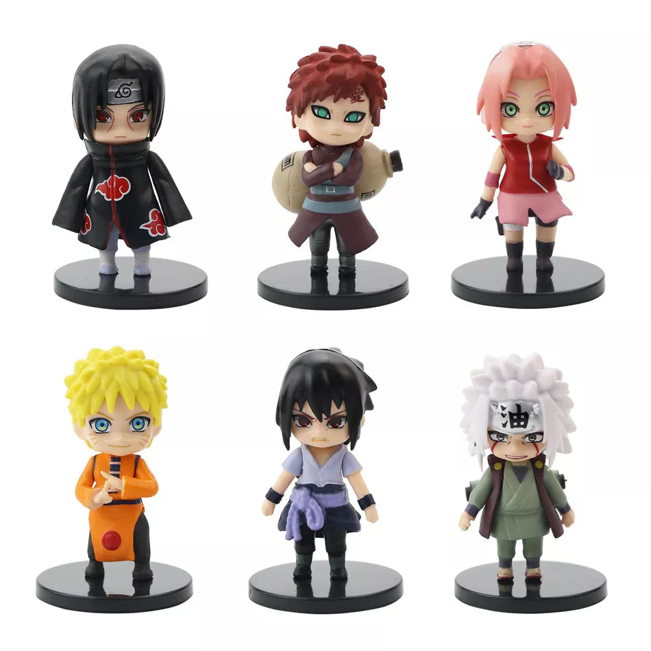 (Pack of 12) Hot /set Anime Naruto Shippuden Hinata Sasuke Itachi Kakashi Gaara anime figure Q Version PVC Figures Toys Dolls Kid Gift