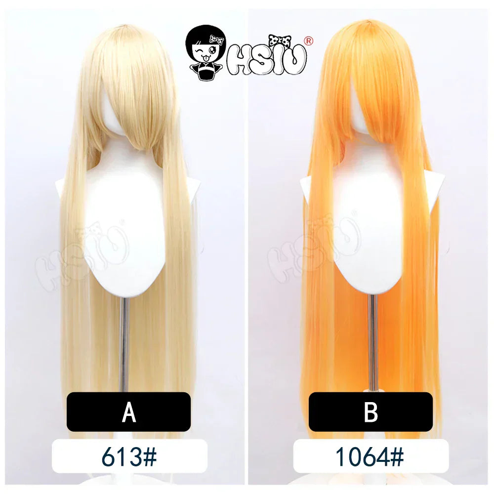 100Cm Long Staight Cosplay Wig HSIU Heat Resistant Synthetic Hair Anime Party wigs 42 color Colourful brand wig cap